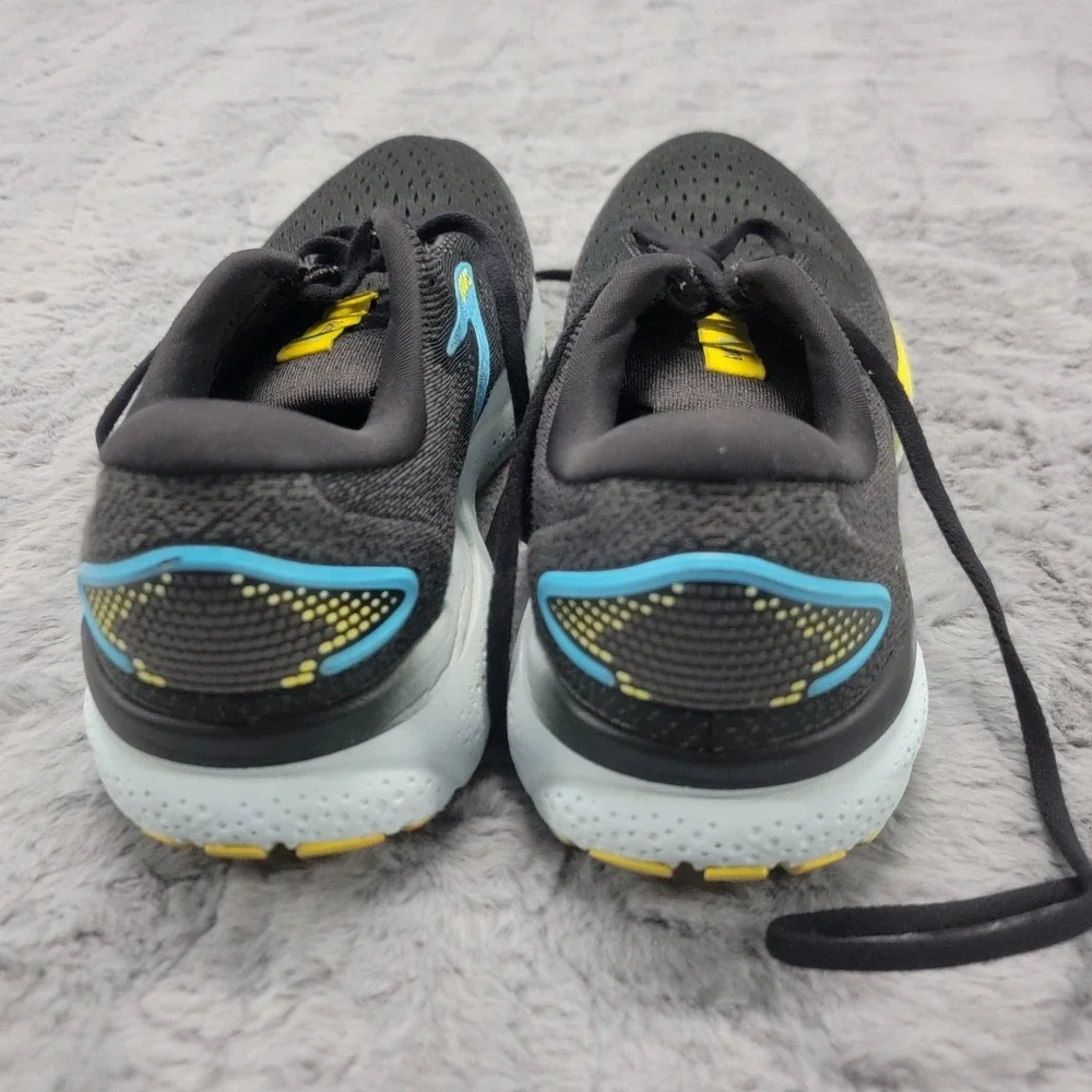 Brooks Ghost 16 Shoes Mens 10 Black Blue Yellow‎ Road Running Sneakers